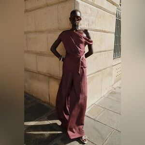 ZARA FLOWY WIDE LEG PANTS